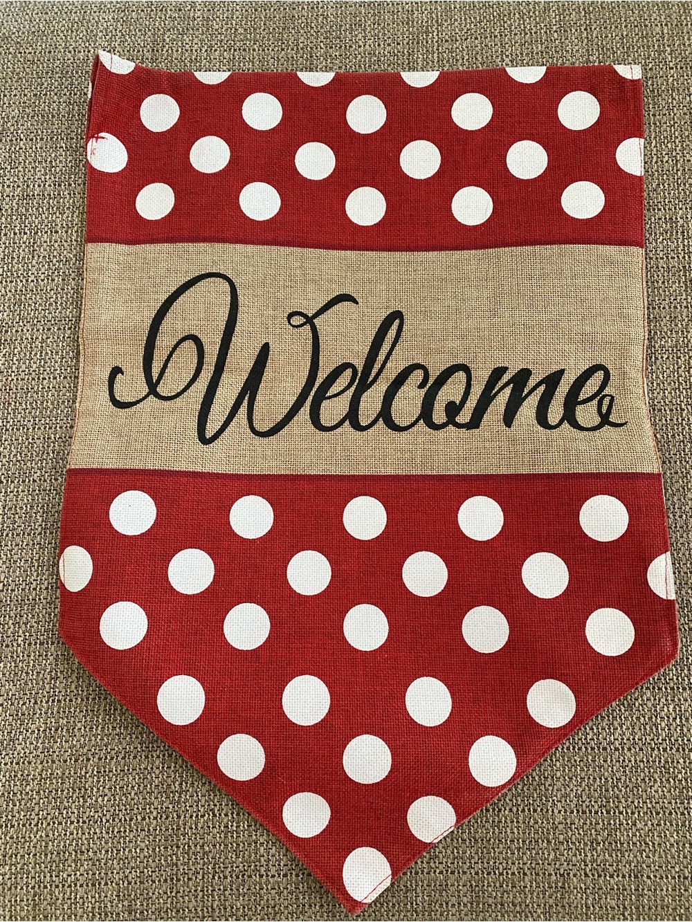 Polka Dot Monogram “R” & “Welcome” Garden Flag